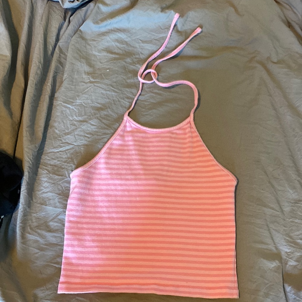 brandy melville pink halter top